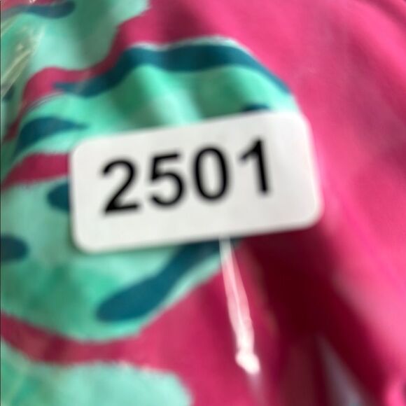 Pink and Green Leaf Print Swimsuit - Picture 4 of 4